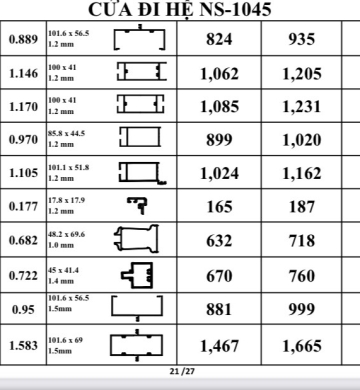 CỬA ĐI HỆ NS-1045